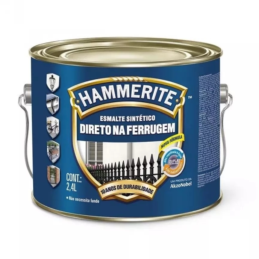 Coral hammerite 2,4 litros prata brilhante
