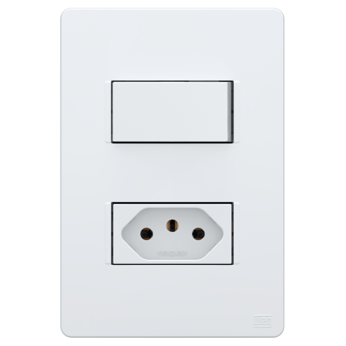 Interruptor Simples e Tomada 10A 4x2 Branca Ultrafina WEG Esatta
